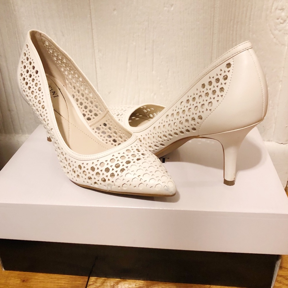 Alfani White Heels with Detailing JennaHP